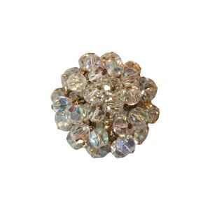 Vintage Aurora Borealis Cluster Brooch with Austrian Crystals
